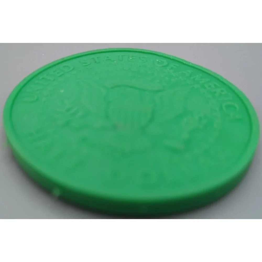Novelty 1964 JFK Kennedy US‎ Half Dollar Eraser Green Rubber Error Coin Gag Gift